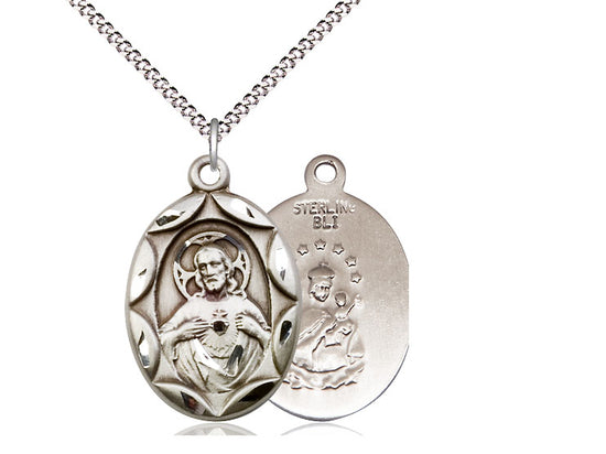Sterling Silver Scapular Medal with Chain Pendant – Lagron Miller Company