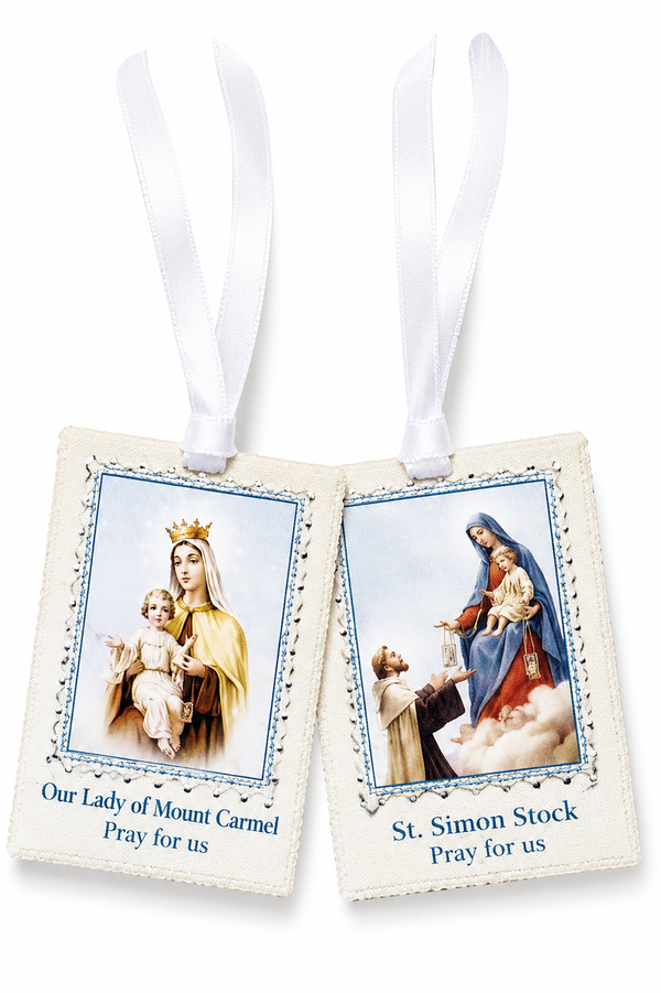 Brown Scapular with White Cords
