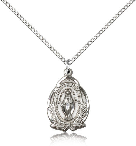 Sterling Silver Sacred Heart of Jesus Medal with Chain Pendant – Lagron ...