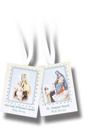 Brown Scapular with White Cords