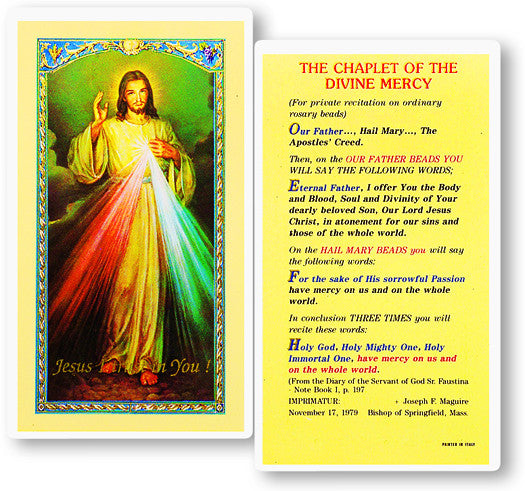 Divine Mercy Holy Card – Lagron Miller Company