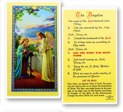 Angelus Prayer - Annunciation Holy Card
