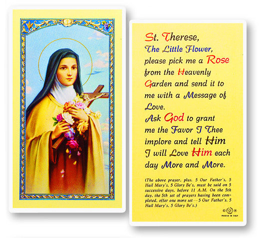 St. Therese Holy Card – Lagron Miller Company